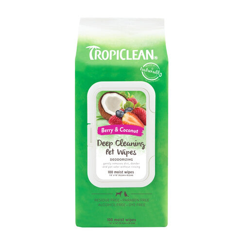 Tropiclean Deep Cleaning Wipes 100