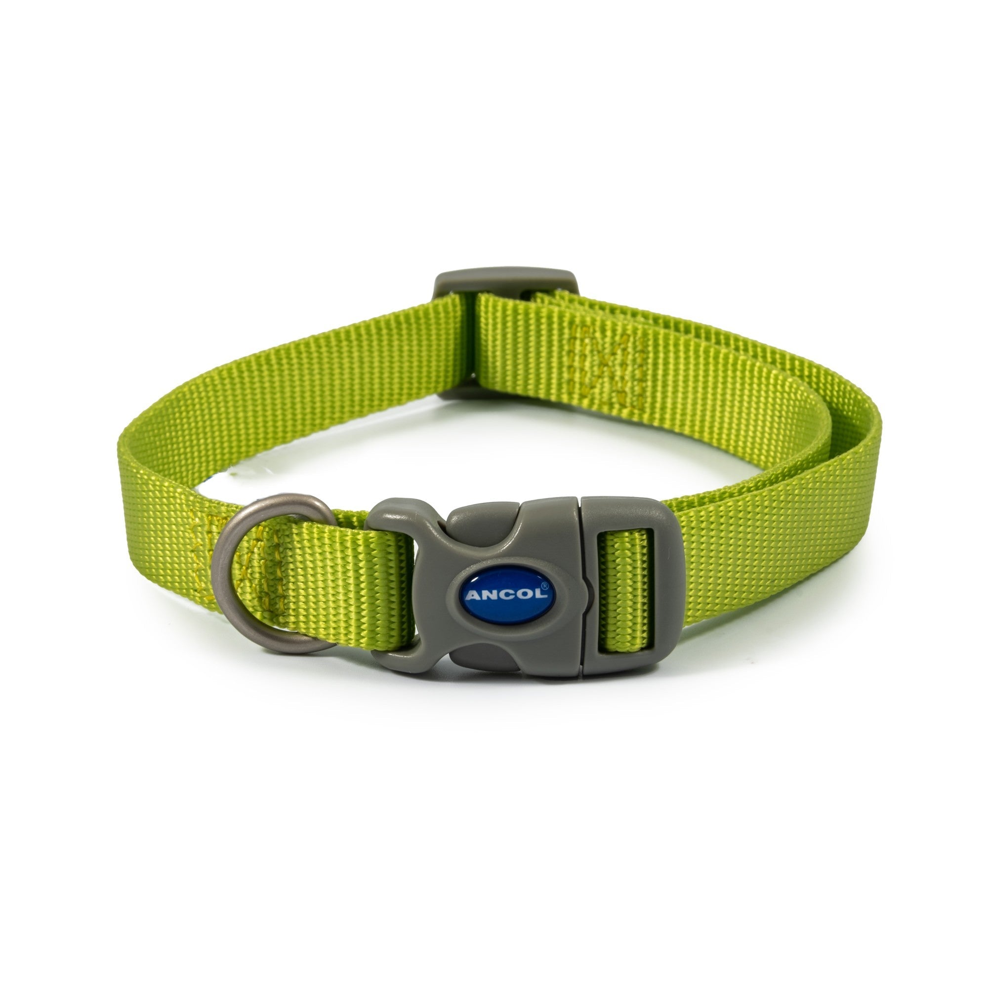 (D) Ancol Viva Size 1-2 Lime Nylon Adjustable Dog Collar - 20-30cm