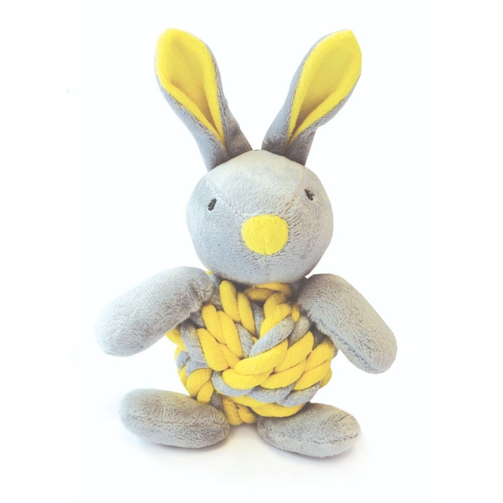 (D)Little Rascals Yellow Knottie Bunny Dog Toy