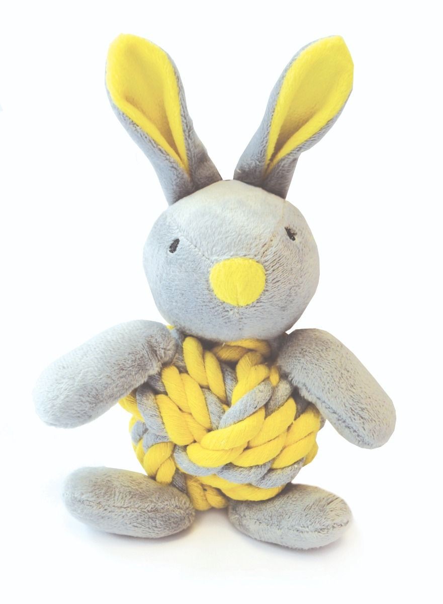 (D)Little Rascals Yellow Knottie Bunny Dog Toy