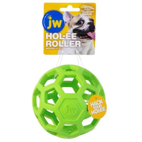 (D)JW Pet Hol-ee Roller Ball Durable Rubber Dog Toy - 5in/12cm