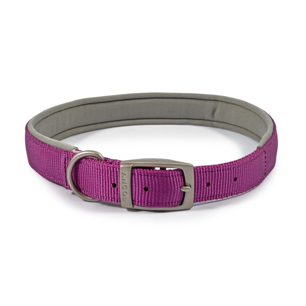Ancol Viva Padded Nylon Collar Purple 45-54cm Size 6