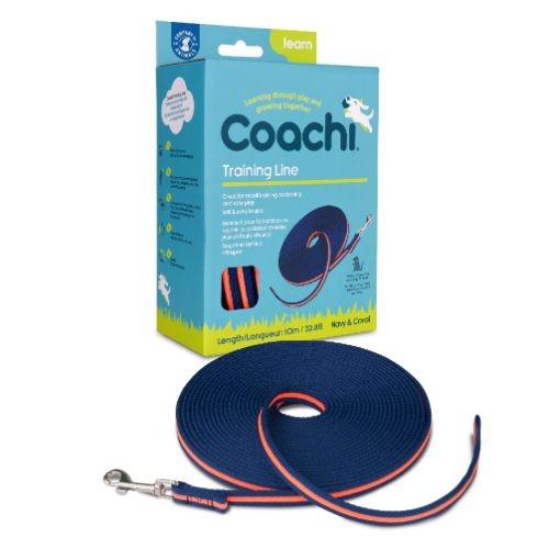 Coachi Navy & Coral Dog Training Lead - 10m