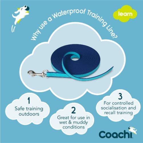 Coachi Navy & Blue Waterproof Dog Training Lead - 10m