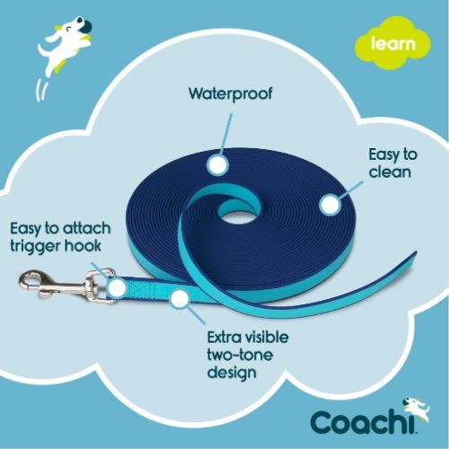 Coachi Navy & Blue Waterproof Dog Training Lead - 10m