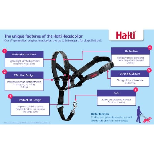 Halti Black Headcollar for Dogs Size 1