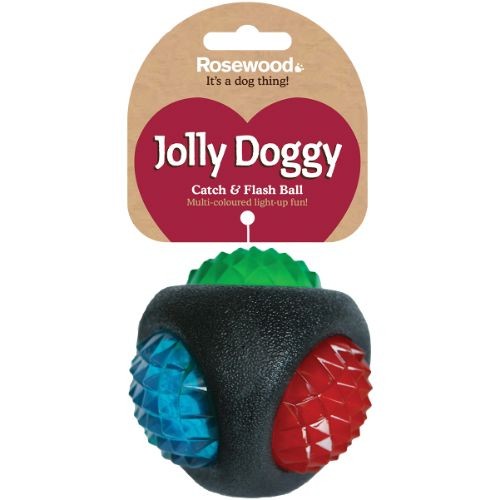 Rosewood Jolly Doggy Catch And Flash Ball Dog Toy-The Pet Superstore