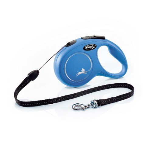 Flexi Classic Retractable Cord Dog Lead Blue - 8 Metres Small